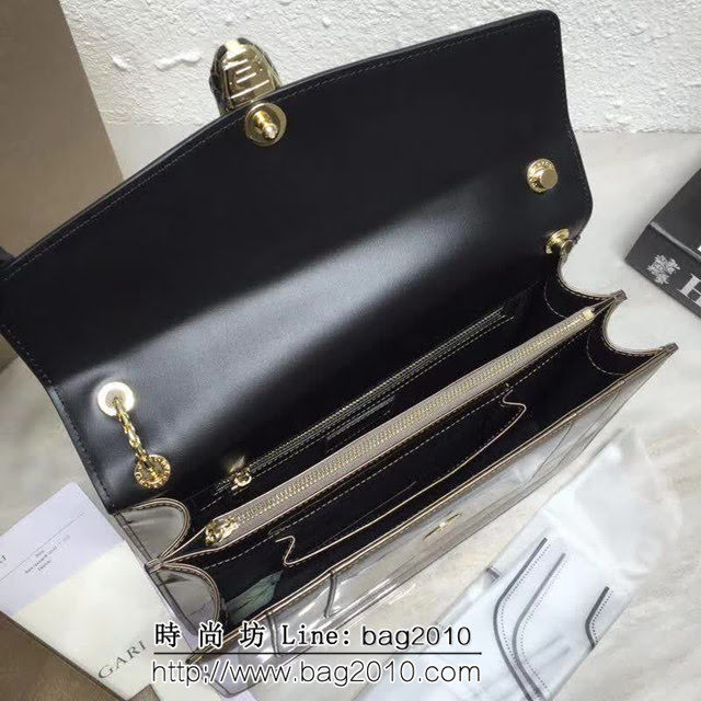 BVLGARI寶格麗 專櫃新品 升級版牛漆皮 雙層蛇頭包 鏈條單肩斜挎包 B35106 FYD1387
